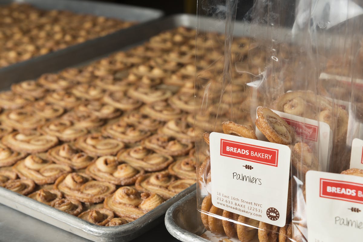 palmiers on display from Breads Bakery in a tray