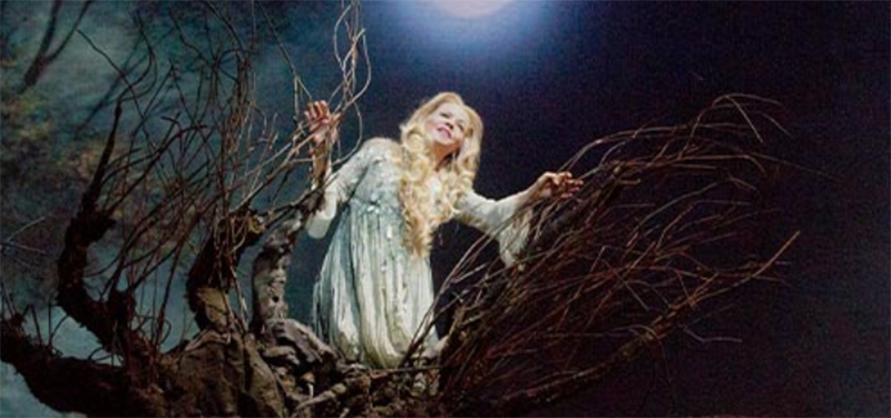 renee fleming in a still shot from a filming of the met opera's rusalka 