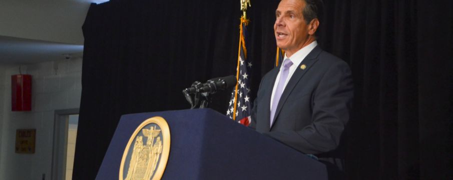 Governor Cuomo at podium for press conference