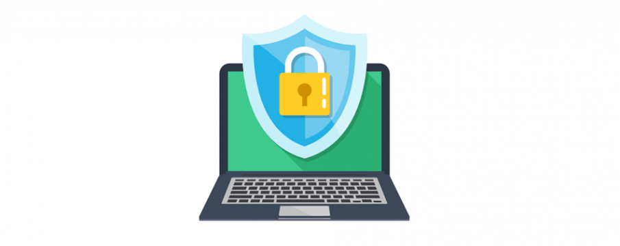 digital stock image clip art of a laptop with padlock over it