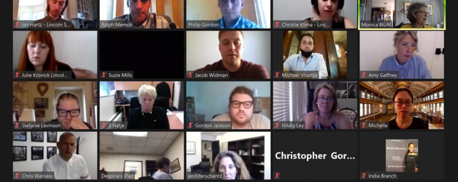 screencap of the business zoom meeting