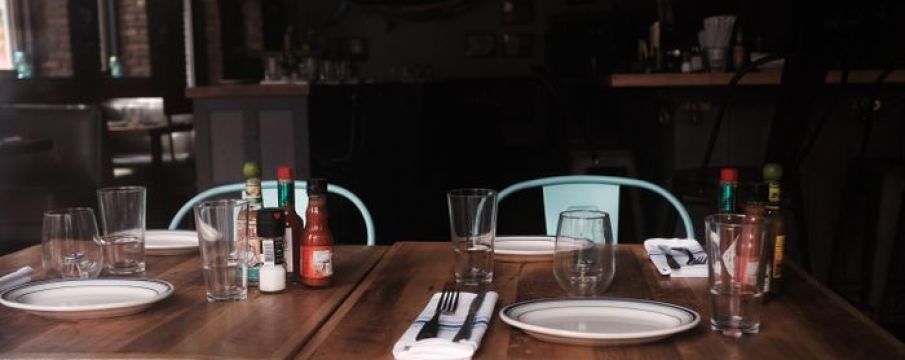 empty dining setup inside a restaurant