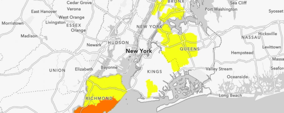 Map of NYC Borough cluster zones from NY State as of 11.23.20