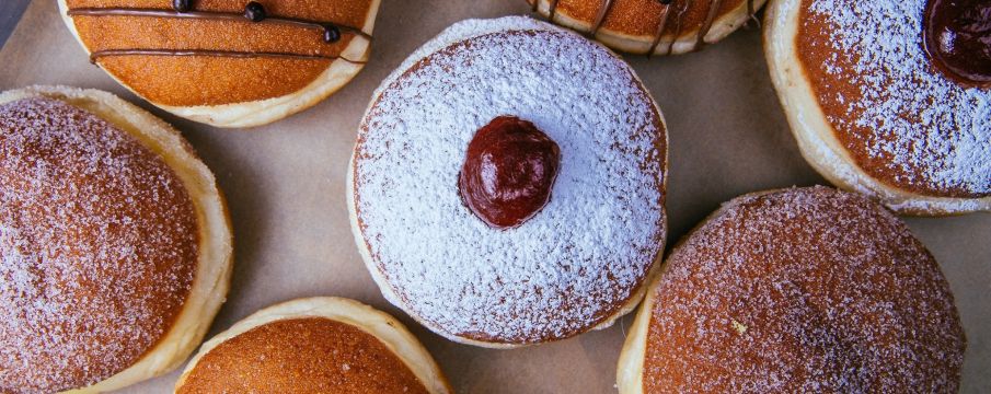 an assortment of sufganiyots