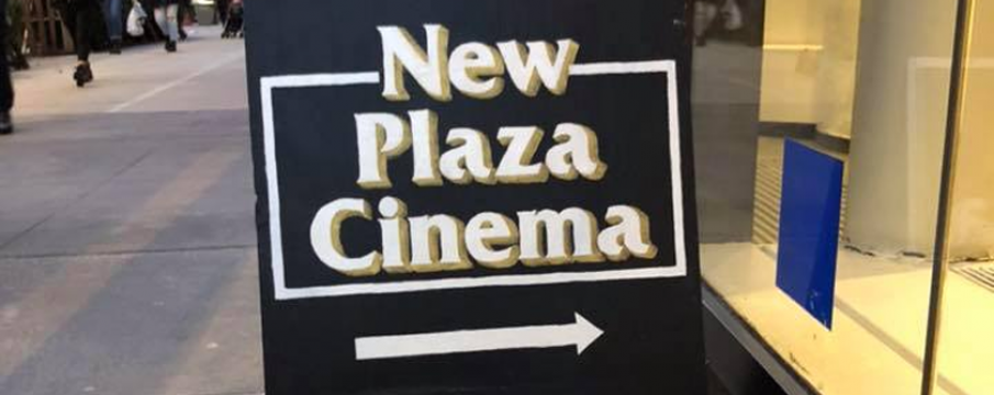 sign for new plaza cinema