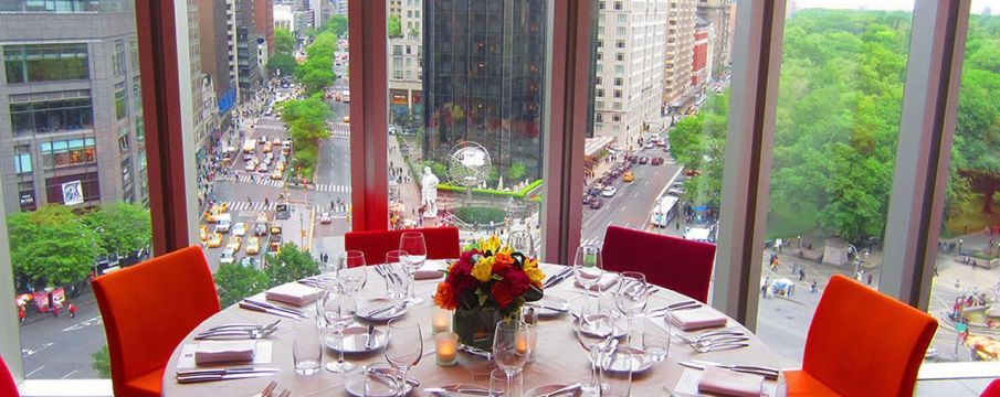 inside of robert looking over columbus circle