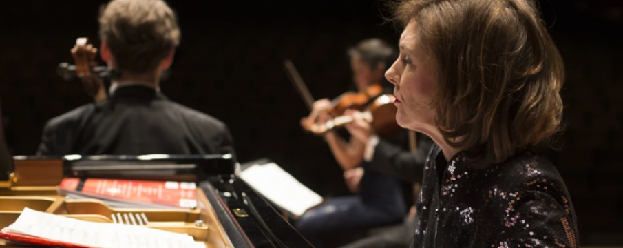 woman playing piano