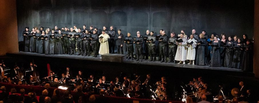 performers at the met sing on stage together