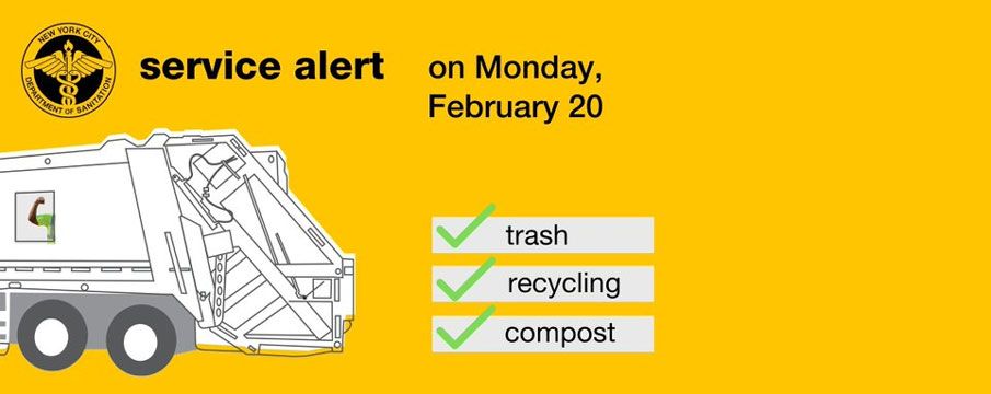 Presidents Day Service Update from NYC Sanitation